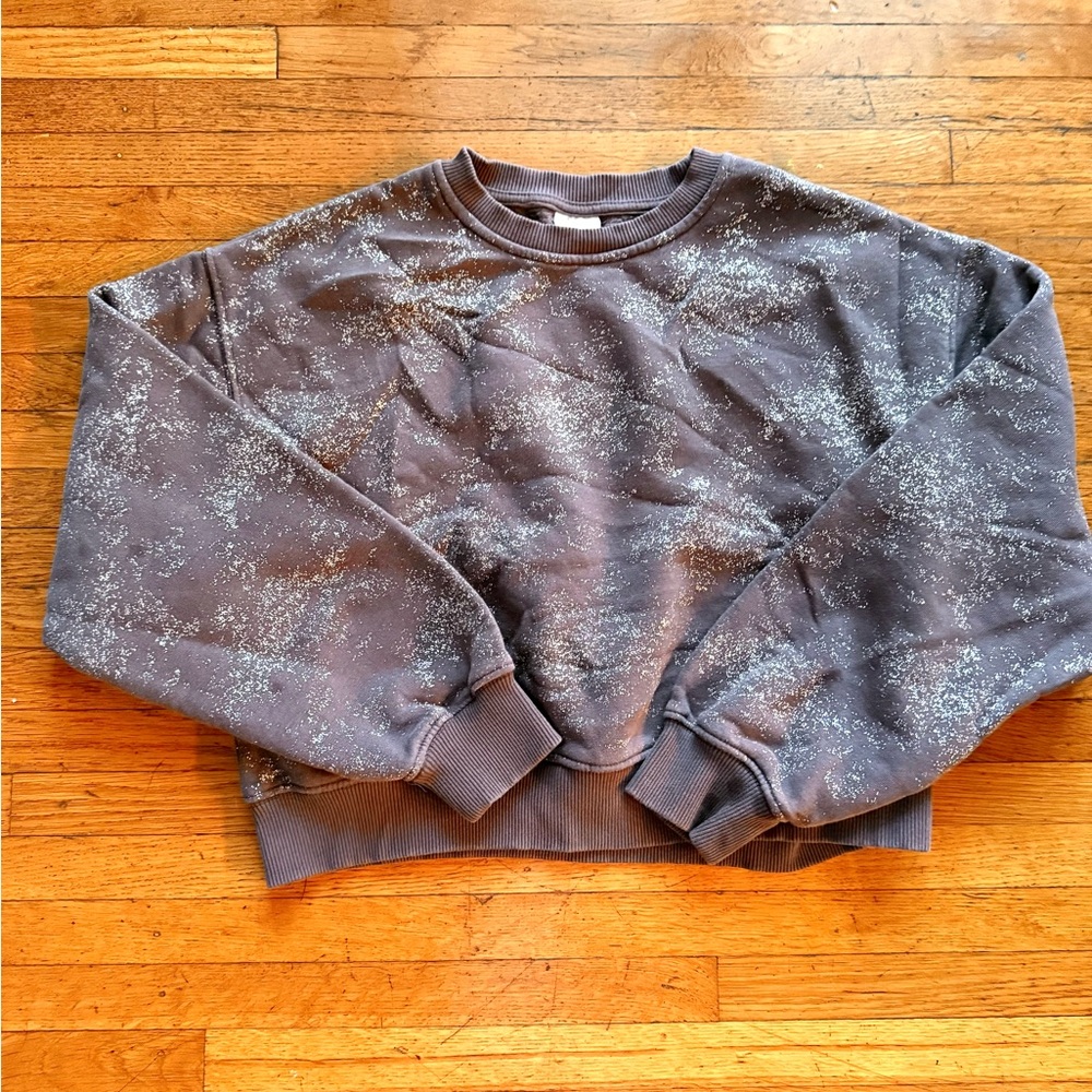 Zara Charcoal Sweatshirt with Gold Accents